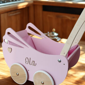 wózek dla lalek drewniany