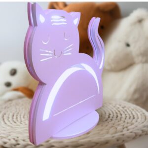 Dwustronna Lampka Nocna KOT z Regulacją Światła, USB, Imię